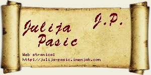 Julija Pašić vizit kartica